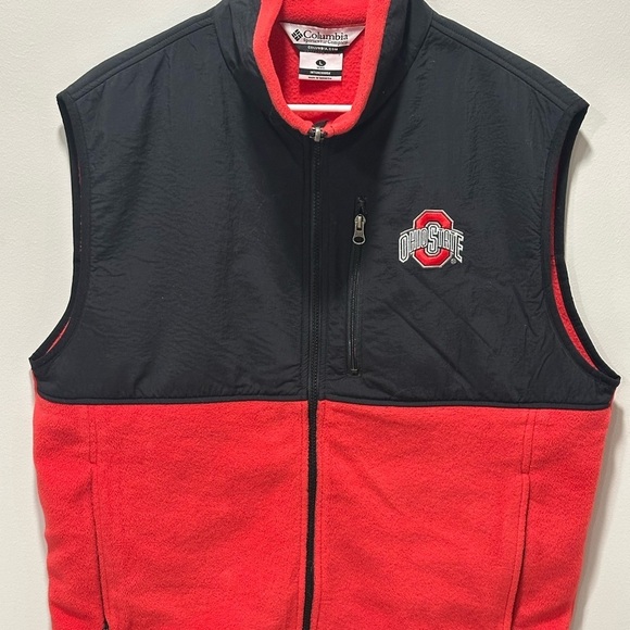 Columbia Other - Columbia Ohio State Buckeyes Men’s Fleece Logo Zipper Vest Size Large
